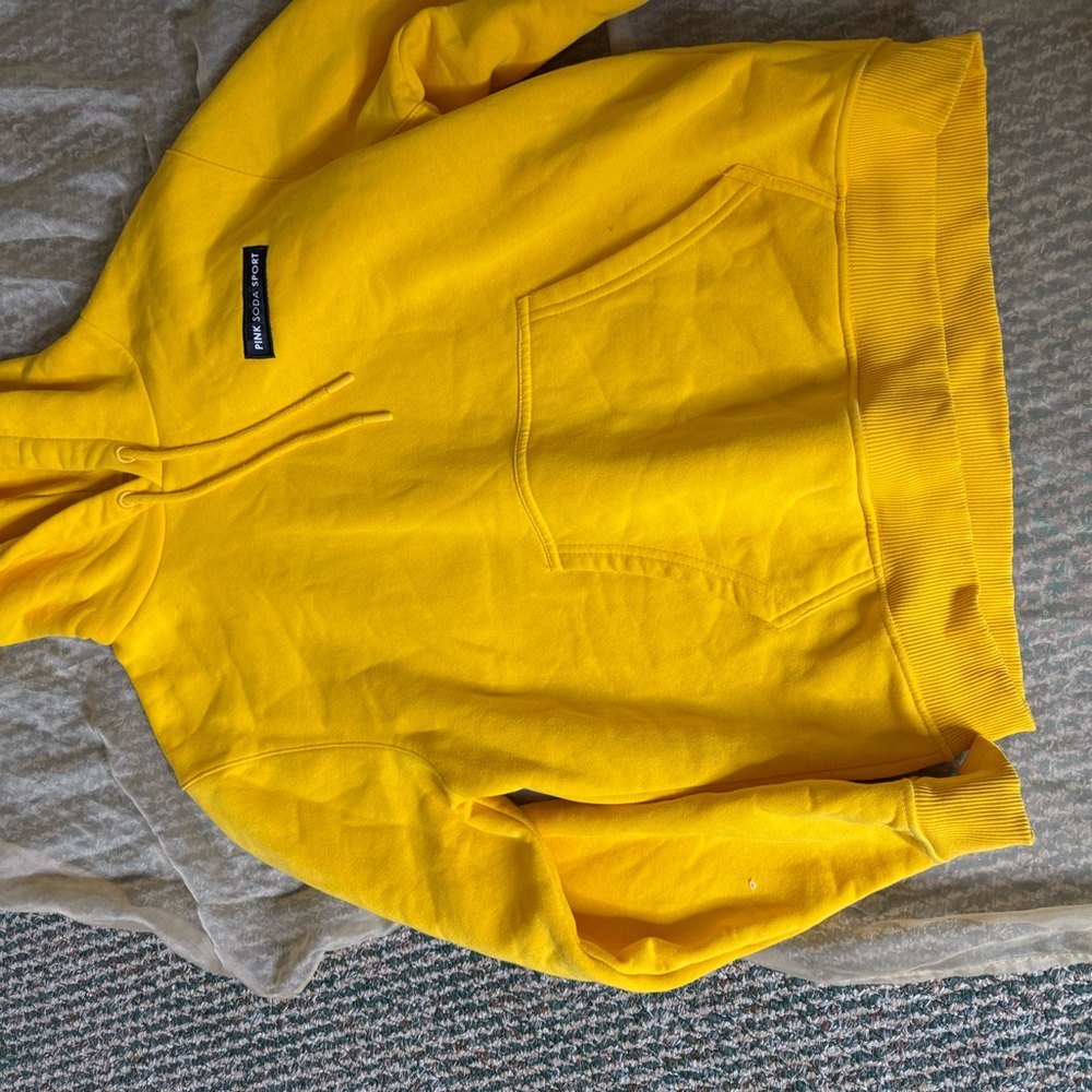 Pink soda sport Yellow Hoodie with Front Pocket